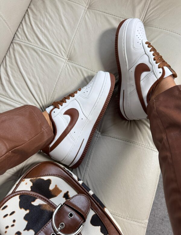 Tênis Air Force Luxo — Elegância Sofisticada no Branco Cacau - Imagem 4