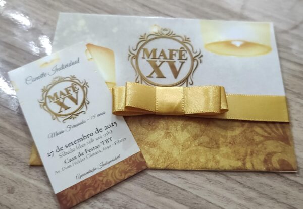 60 Convites de 15 Anos ou Casamento + 120 individuais + "Save the Date" Digital