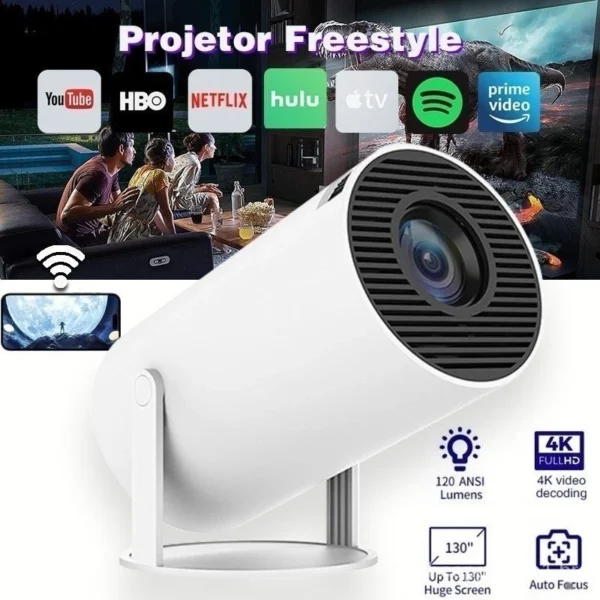 Projetor HY300 4k de 150 Polegadas WIFI TV BOX Android Celular Xbox PS PC