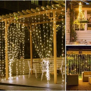 Cortina 300 Leds 3x3 Metros Festa Casamento Eventos Natal Luz Amarelo