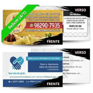 Cartões de Visita Simples - 4/1