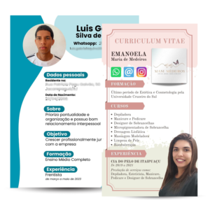Criação de Arte Digital para Currículo | Layout Profissional para Apresentação