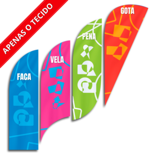 Wind Banner 2,20m em Tecido Oxford | Apenas a Bandeira