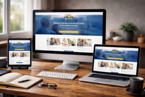 site profissional para empresas exibido em computador