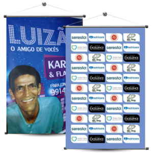 Banner em Lona com Tubete e Corda 40x60cm (sem verniz) | Impressão Profissional
