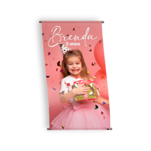 Banner em Lona com Tubete e Corda 80x120cm Verniz Total | Impressão Premium