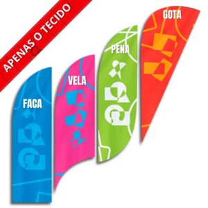 Wind Banner 3m em Tecido Oxford | Apenas a Bandeira